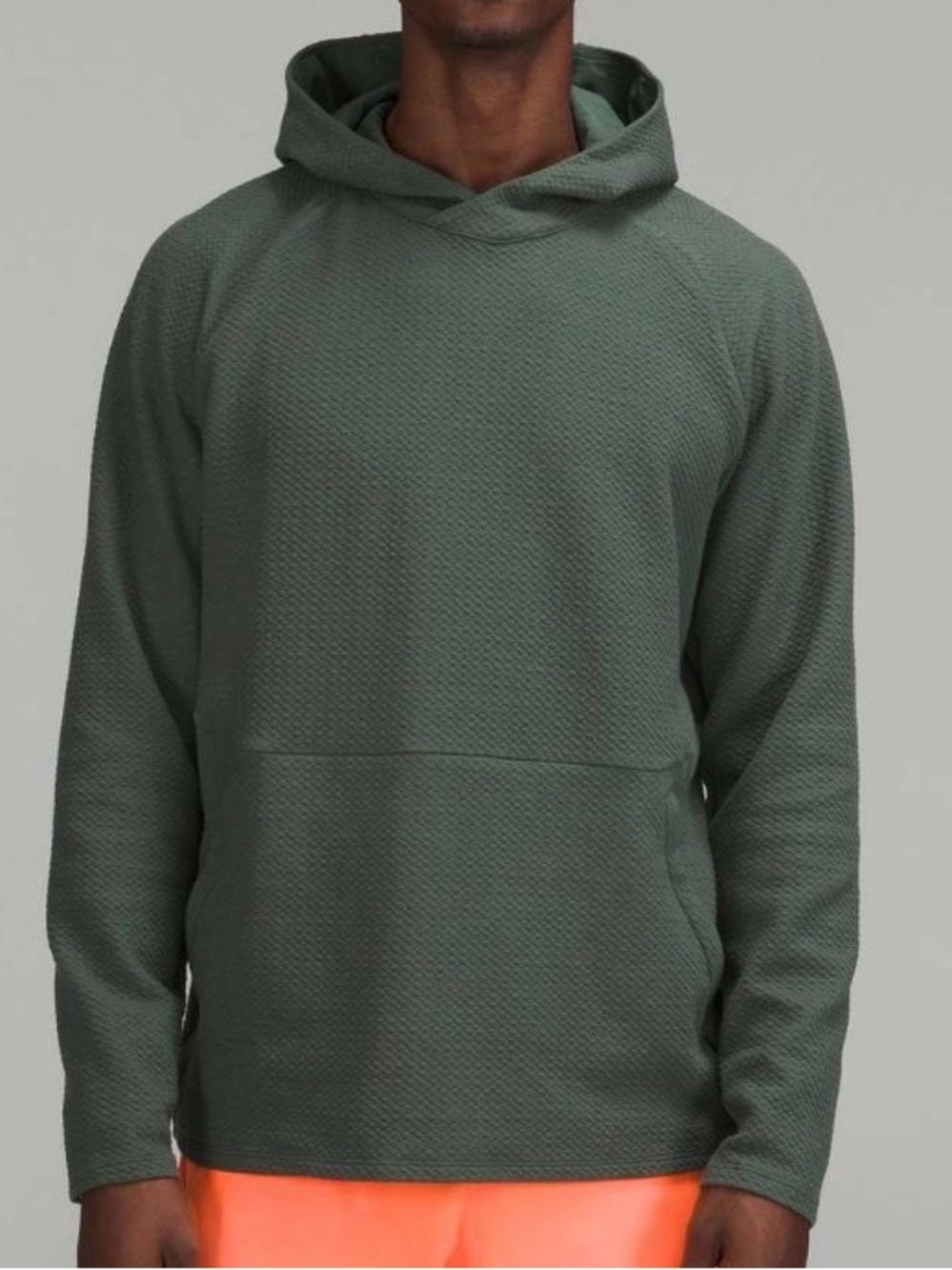 Lululemon At Ease XXL Textured Hoodie Mens Pullover Sweatshirt Smoked Spruce